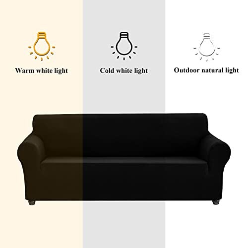 Joccun Stretch Couch Cover Slipcovers, 1-Piece Sofa Covers for 3 Cushion Couch Spandex Jacquard Washable Furniture Protector Cover for Living Room,Kids,Pets(Sofa,Black) - Image 3