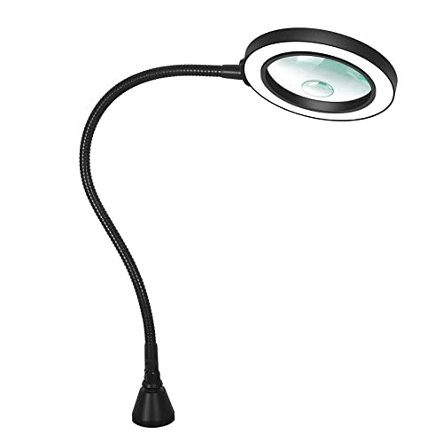 NEWACALOX Magnetic Magnifying Lamp, 3 Color Modes, 10X&5X Magnifying Glass, Flexible Gooseneck, Soldering Helping Hands Base Station - Image 1