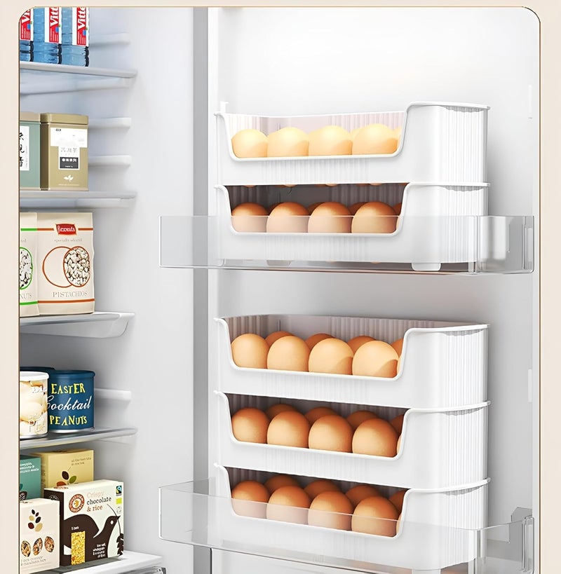 JIGSHTIAL Stackable Egg Holder Egg Storage Containers for Refrigerator - 10-Egg Storage Container, Durable Plastic, Egg Organizer for Refrigerator Egg Tray, Egg Storage Box (inda tray_pack of 1) - Image 2