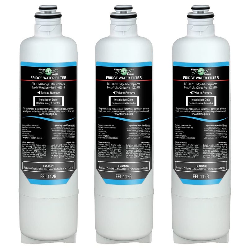 FilterLogic FFL112B Fridge Water Filter Compatible with Bosch Ultraclarity Pro 11032518 KS50ZUCP 3