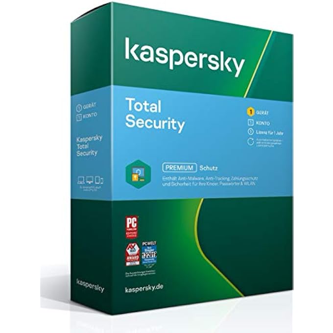 Kaspersky TOTAL SECURITY 2021 STANDARD | 1 GERÃ¤T | 1 JAHR | WINDOWS/MAC/ANDROID | AKTIVIERUNGSCODE IN STANDARDVERPACKUNG - Image 1