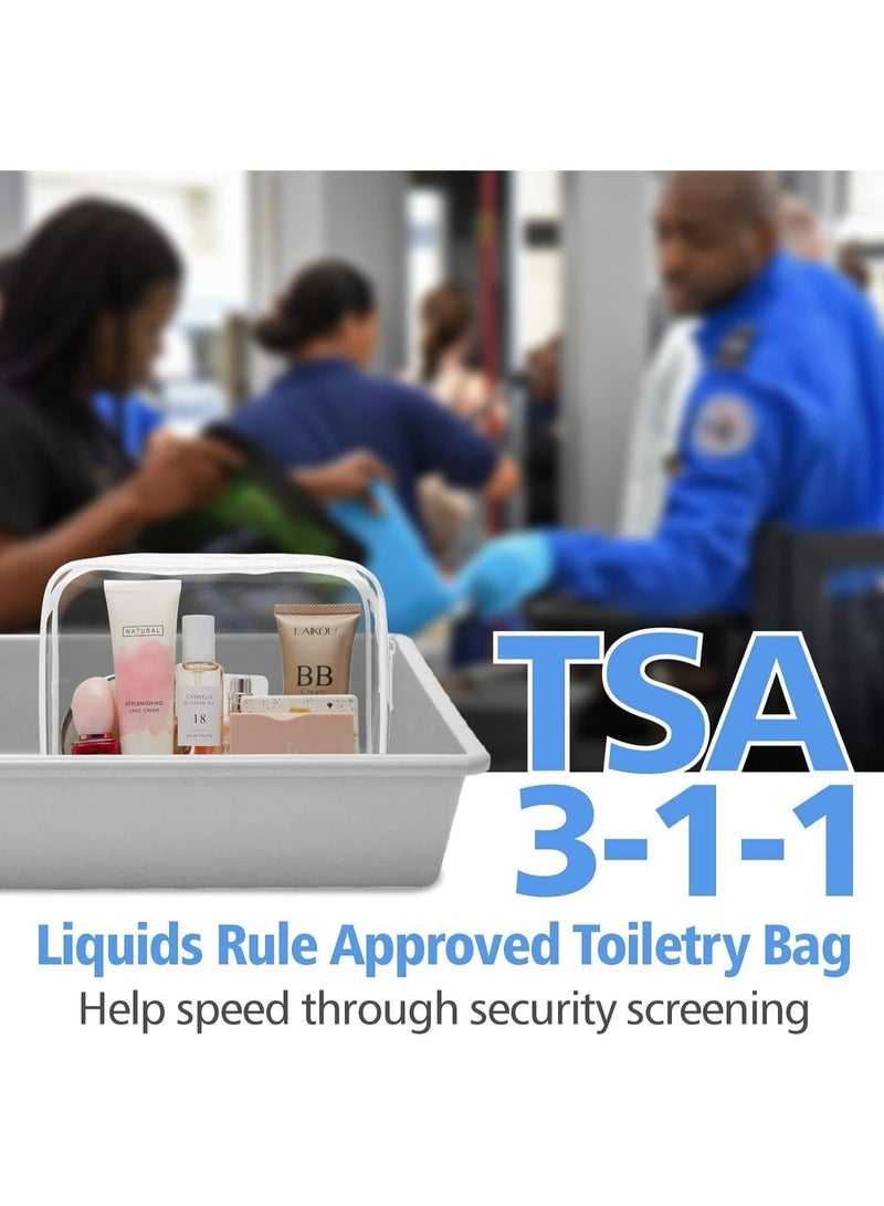 أكياس ماكياج واضحة, 4 حزمة ربع حجم حقيبة السفر, TSA الموافقة على أكياس السفر واضحة, أكياس مستحضرات التجميل واضحة تحمل على حقيبة المرحاض واضحة, TSA الموافقة على أكياس المرحاض - Image 2