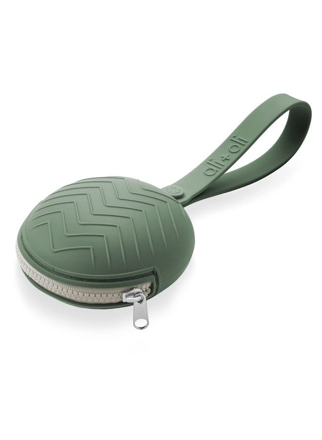 Ali+Oli Silicone Pacifier Case (Army Green) 3" X 1.6" Bpa Free Newborn Pacifier Holder Travel Baby Pacifiers Silicone Pouch Pacifier Accessories For Boys & Girls Silicone Pacifier Storage Case  - Image 1
