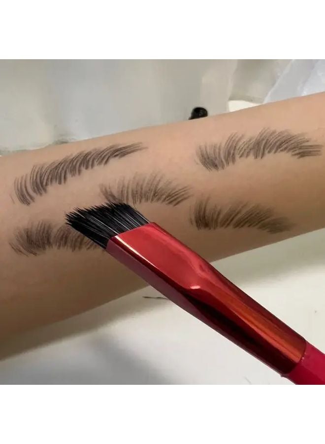 فرشاة الحواجب المهنية قلم مربع ثلاثي الأبعاد بمقبض أحمر أداة مكياج دقيقة - Image 4