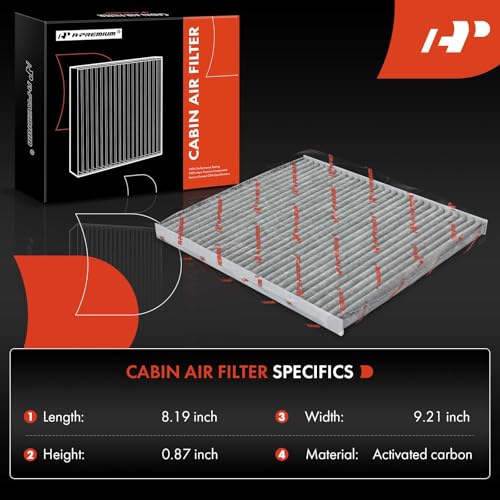 A-Premium Cabin Air Filter with Activated Carbon - Compatible with Hyundai & Kia Vehicles - Accent, Tucson, Veloster, Genesis Coupe, Forte Koup, Rio, Rondo, Sportage - Image 2