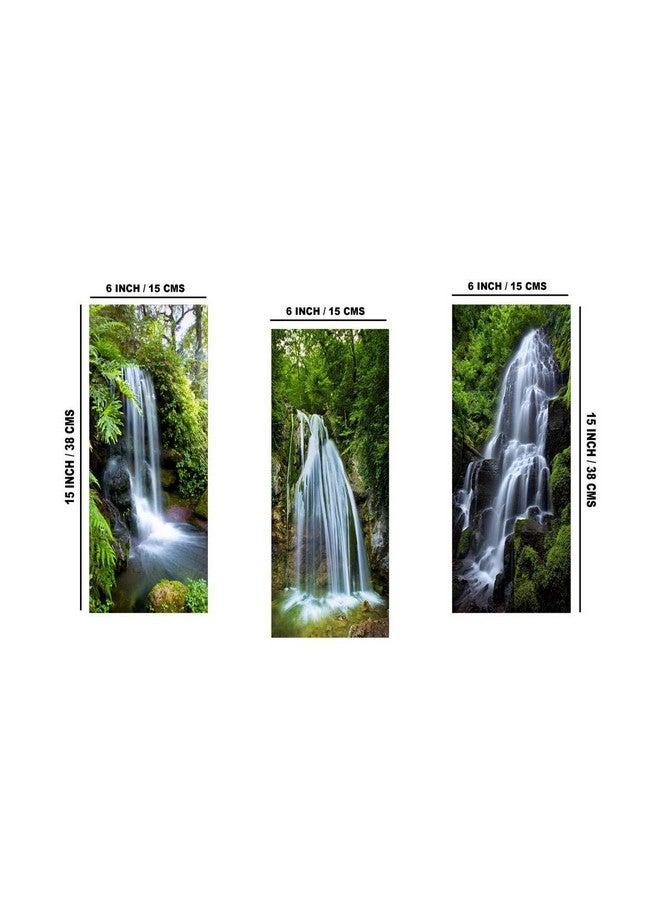 SAF paintings Waterfall 6MM MDF Framed Set of 3 Digital Reprint 15 inch x 18 inch Painting SANFJ31 SANFJ31 - Image 4