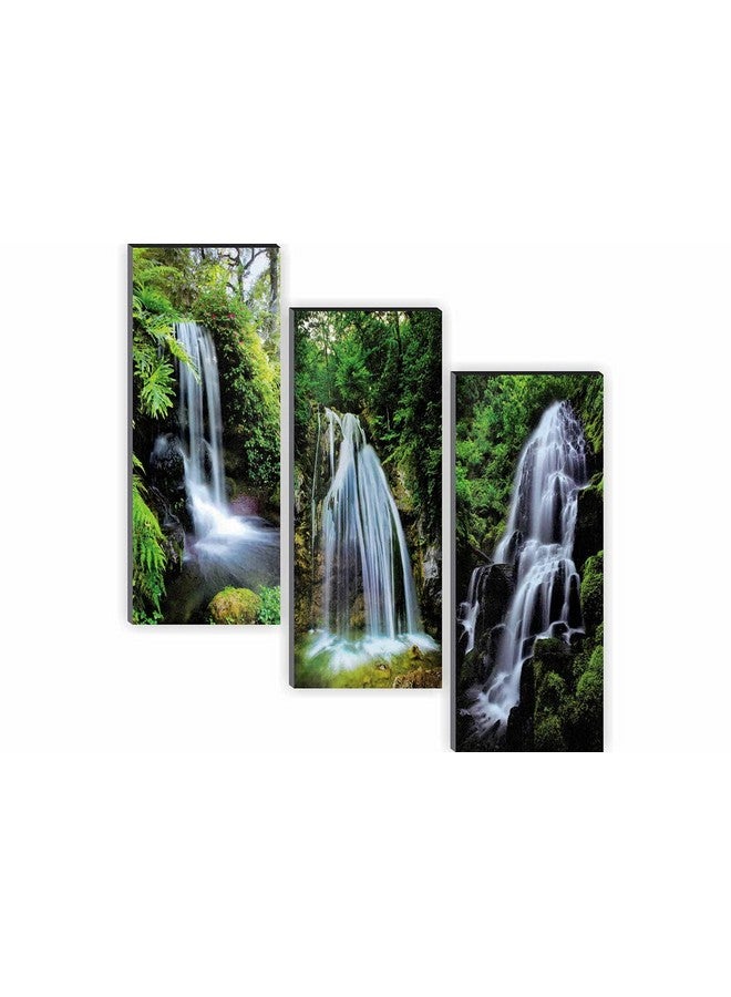 SAF paintings Waterfall 6MM MDF Framed Set of 3 Digital Reprint 15 inch x 18 inch Painting SANFJ31 SANFJ31 - Image 1