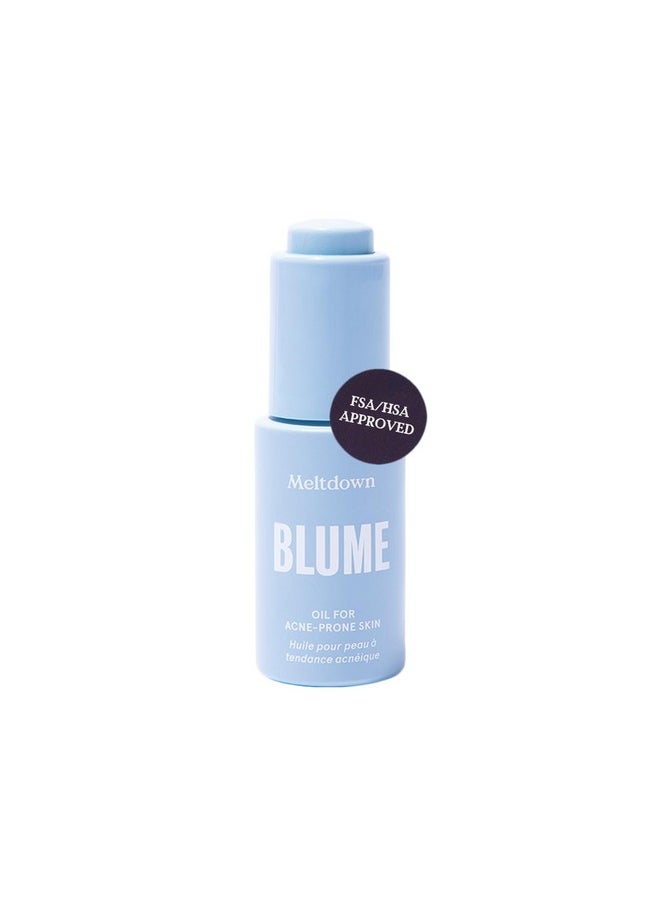 Blume - Meltdown Acne Oil - Acne Treatment Face Oil + Pore Minimizer - Skin-Smoothing Face Serum With Rosehip Oil, Blue Tansy And Black Cumin Seed Oil - Helps Calm Redness And Improve Texture (0.5 Oz) - Image 1