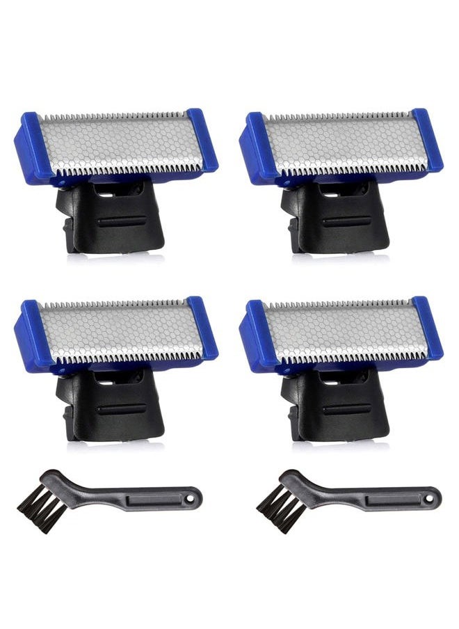 LinMei 4PCS LinMei Shaver Replacement Heads Compatible for 1st Generation Microtouch Solo Men's Rechargeable Full Body Hair Trimmer and Shaver Replacement Cutter Head with 2 Clean Brush  - Image 1