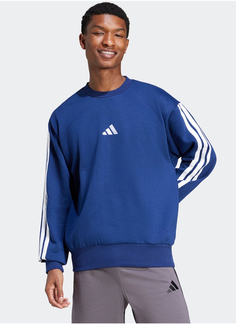 Adidas Essentials 3 Stripes Fleece Sweatshirt  - Image 1