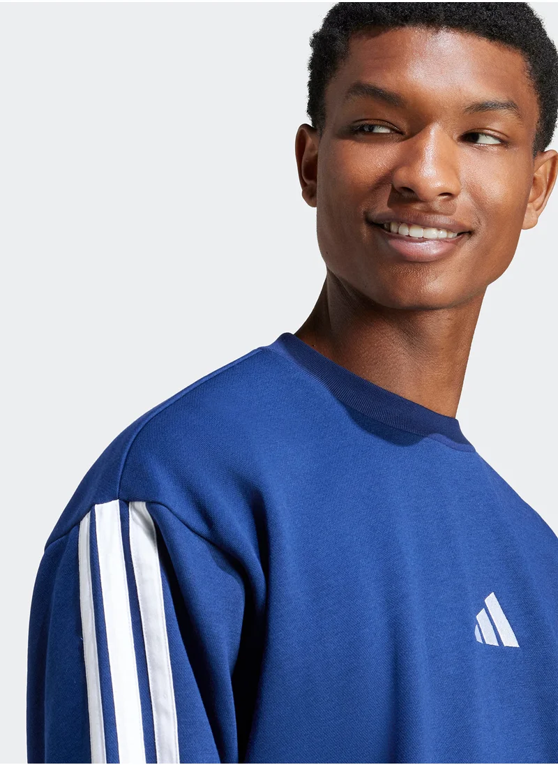 Adidas Essentials 3 Stripes Fleece Sweatshirt