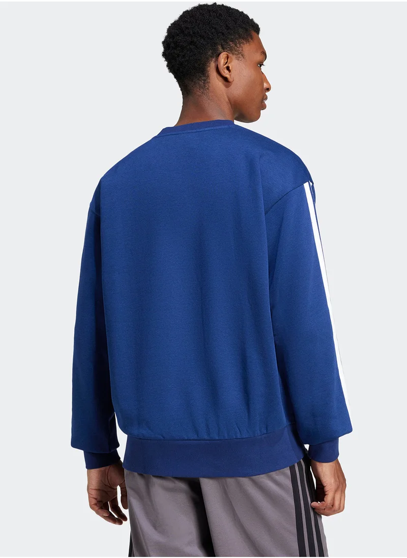 اديداس Essentials 3 Stripes Fleece Sweatshirt