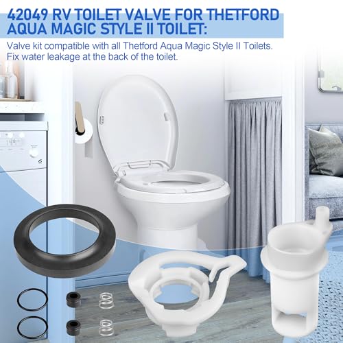 Ophjerg 42049 Water Valve Style II Kit for Thetford Aqua Magic Style II Toilets RV Toilet Water Valve Kit Replacement Style II Permanent Toilets Rv Toilet Parts for Thetford with Closet Flange Seal - Image 3