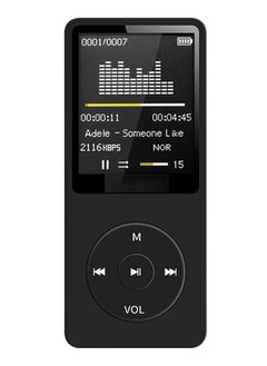 Portable MP3 Player 1.8 inch TFT Screen Built-in Microphone Lithium Battery Support TF Card with FM Radio Voice Record Black