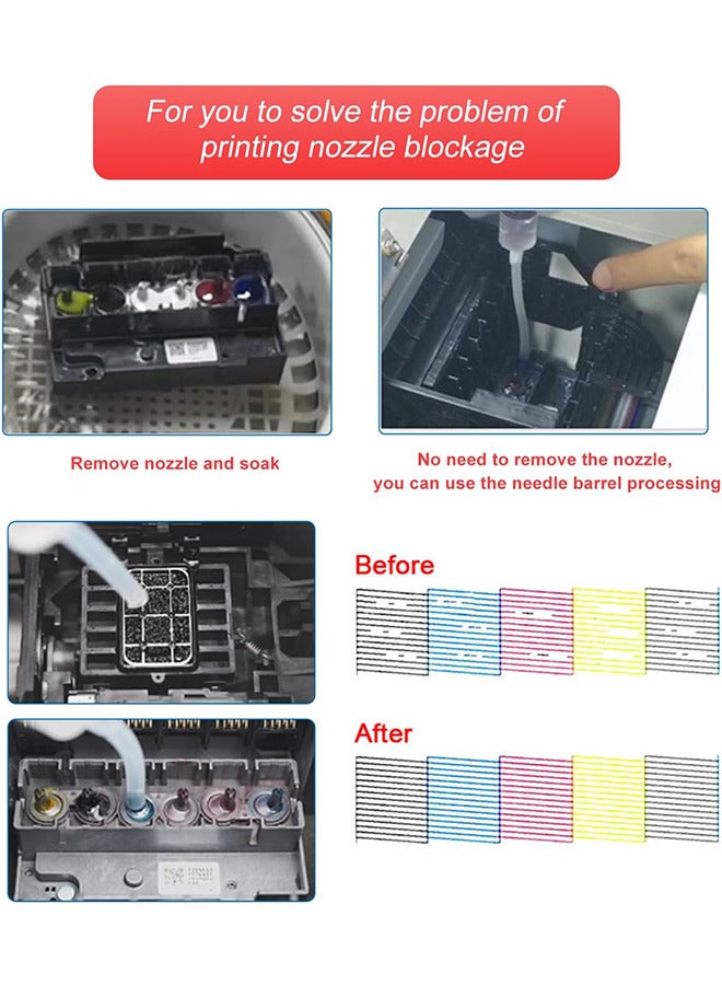 100ml DTF Cleaning Kit DTF Printer Cleaning Solution Universal Print Head Cleaner Kit for Any DTF DTG Printers, Printhead Cleaning Solution for Epson ET8550 L1800 XP600 XP15000 Ink Printer and Other Direct Transfer Film Printers - Image 4