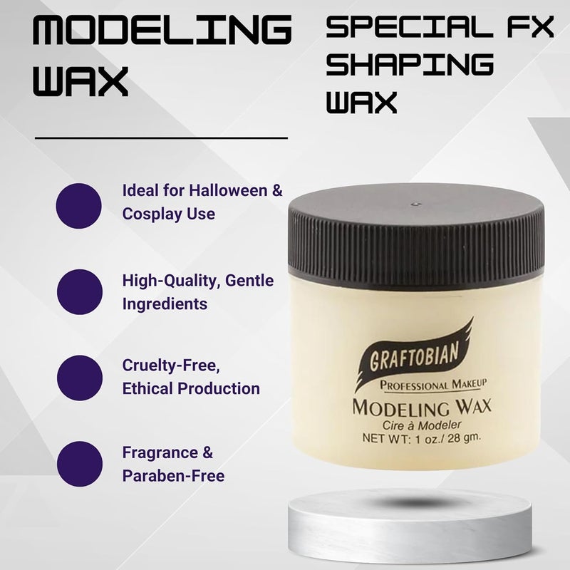 Graftobian Modeling Wax - Bone, 1 oz for Special Effects Makeup - Image 3