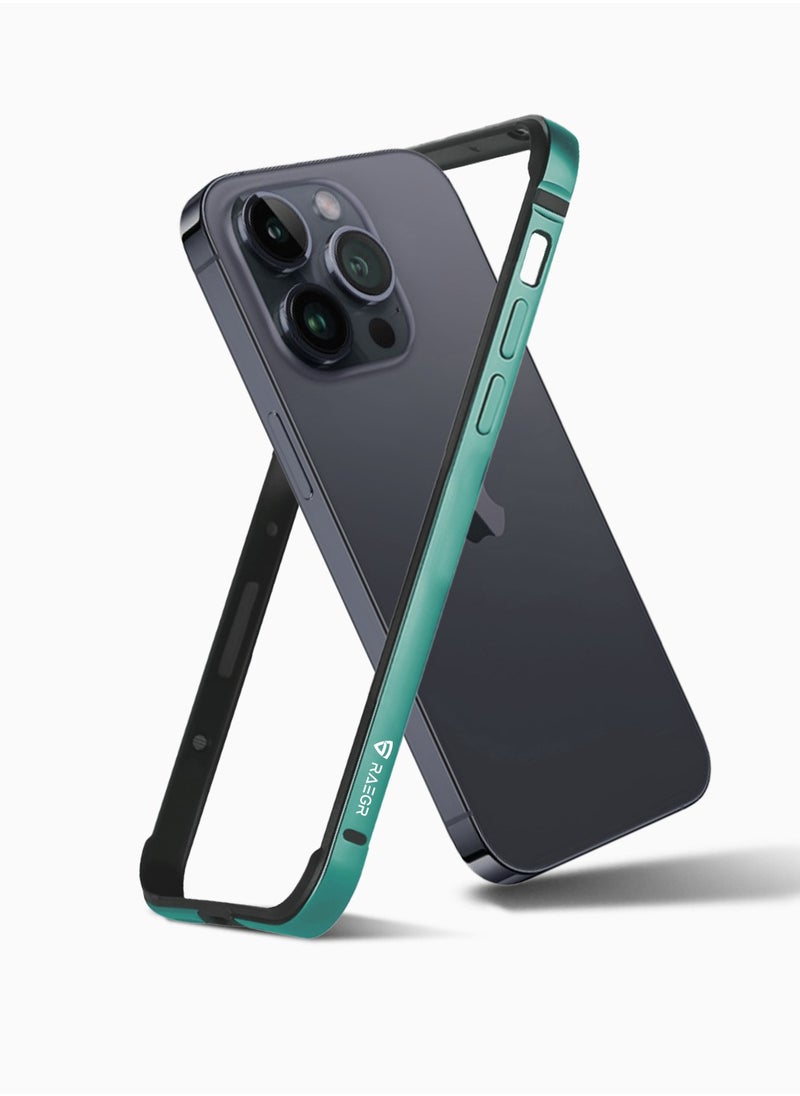 Raegr - RAEGR iPhone 15 Pro Case | Anodized Aluminum Bumper | Supports Mag-Safe Wireless Charging | Edge Armor Protective Minimal Case Designed for iPhone 15 Pro (6.1-Inch) (2023) - Green RG10515 - Image 1