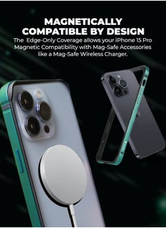 Raegr RAEGR iPhone 15 Pro Case | Anodized Aluminum Bumper | Supports Mag-Safe Wireless Charging | Edge Armor Protective Minimal Case Designed for iPhone 15 Pro (6.1-Inch) (2023) - Green RG10515  - Image 3
