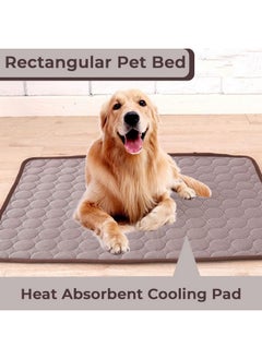 Kuber Industries Rectangular Dog & Cat Bed|Premium Cool Ice Silk With Polyester With Bottom Mesh|Multi-Utility Self-Cooling Pad For Dog & Cat|Light-Weight & Durable Dog Bed|Zqcj001C-L|Coffee  - Image 3