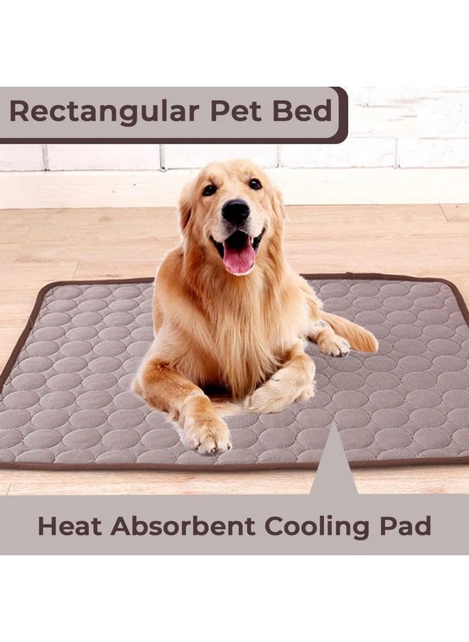 Kuber Industries - Rectangular Dog & Cat Bed|Premium Cool Ice Silk With Polyester With Bottom Mesh|Multi-Utility Self-Cooling Pad For Dog & Cat|Light-Weight & Durable Dog Bed|Zqcj001C-L|Coffee - Image 1