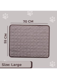 Kuber Industries Rectangular Dog & Cat Bed|Premium Cool Ice Silk With Polyester With Bottom Mesh|Multi-Utility Self-Cooling Pad For Dog & Cat|Light-Weight & Durable Dog Bed|Zqcj001C-L|Coffee  - Image 2