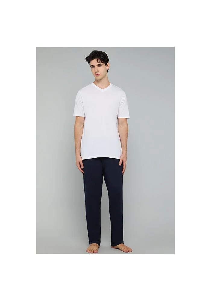 أر أند بي Solid Lounge Pants with Drawstring Waist