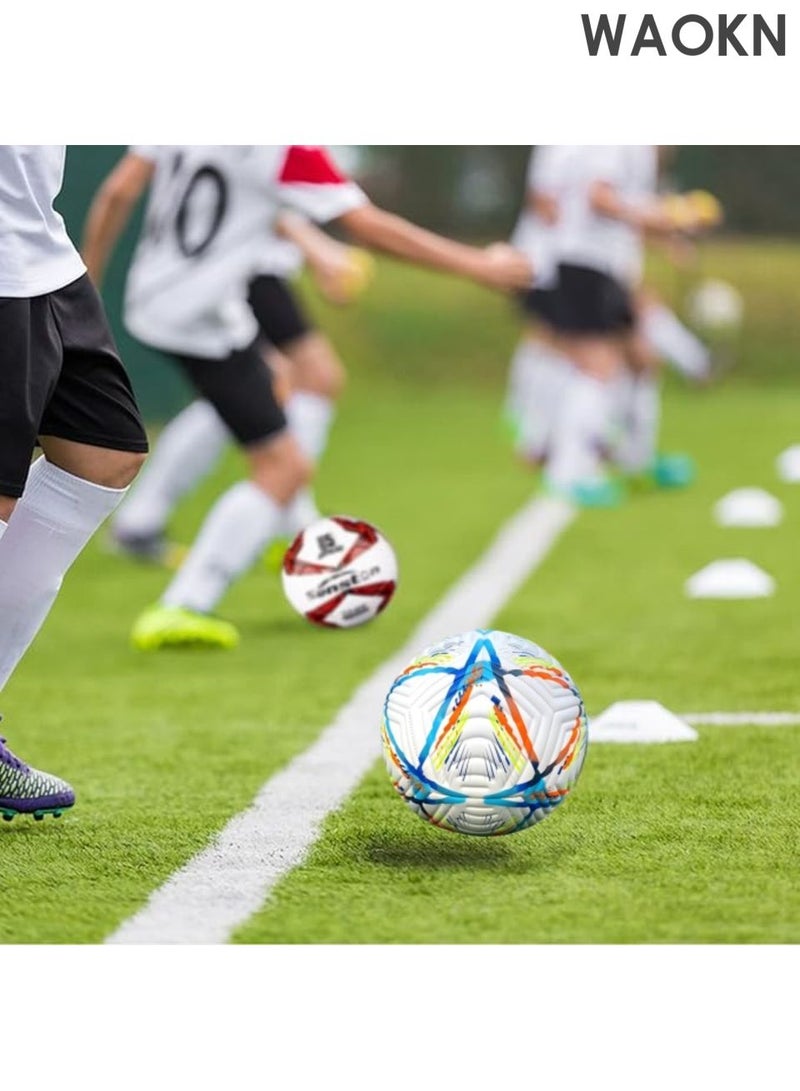 WAOKN Football No. 5, youth player training and practicing football, professional football soft bag, sports football indoor and outdoor, children's football youth, PVC material, can be used for daily play, training, and competitions. - Image 2