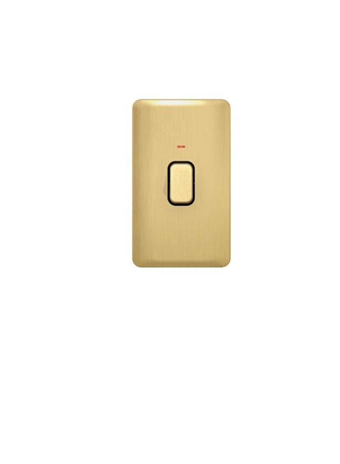 Schneider Electric GGBL4021BSBS Lisse Control Switch 2 Gang with LED Indicator- 50A DP Satin Brass with Black Interior - Image 3