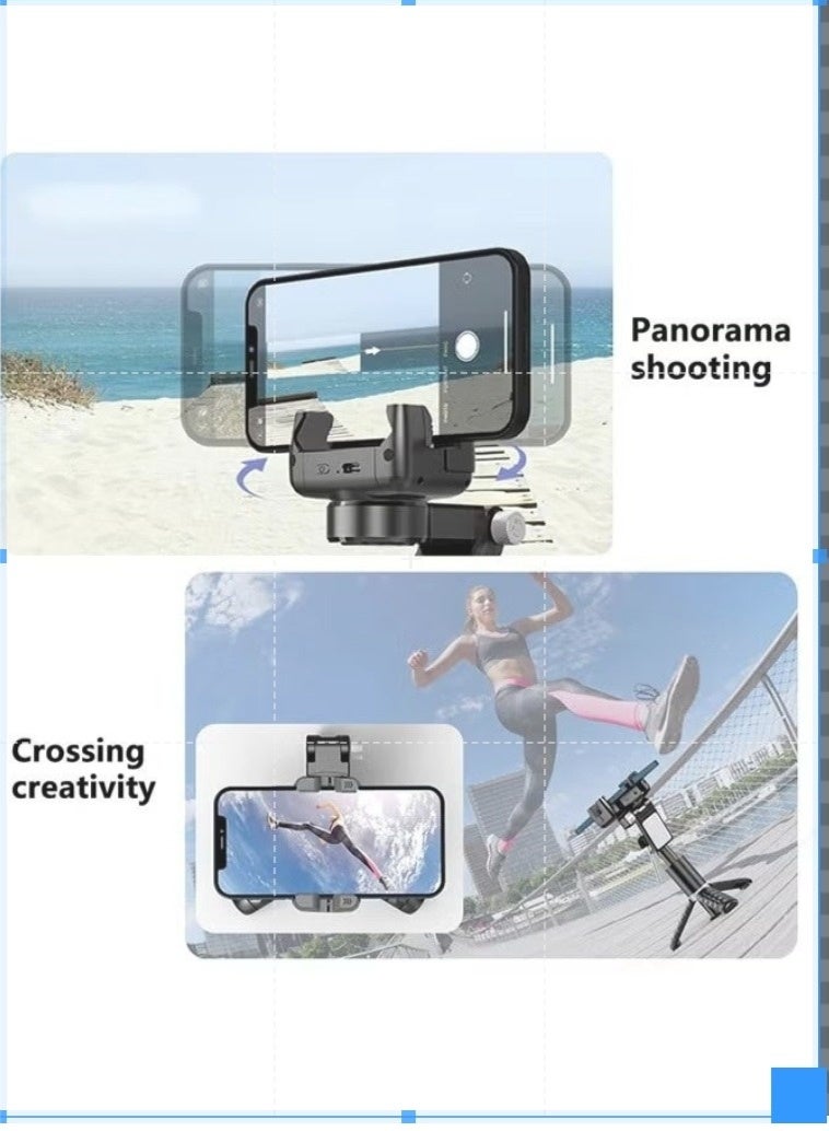 LENND Gimbal Stabilizer for Smartphone with Extendable Selfie Stick and Tripod, 3 Axis Selfie Stick Tripod with Face Tracking, 360° Rotation, 4 in 1 Portable Phone Tripod, Auto Balance for iPhone/Android - Image 1