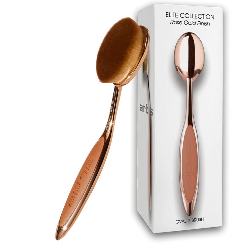 Artis Artis Elite Oval 7 Brush - Oval Makeup Brush - Foundation Brush - Foundation, Makeup, Skincare - Use With Liquids, Powders, Creams - Airbrush Finish - Foundation Applicator - Blender Brush - Rose Gold 
