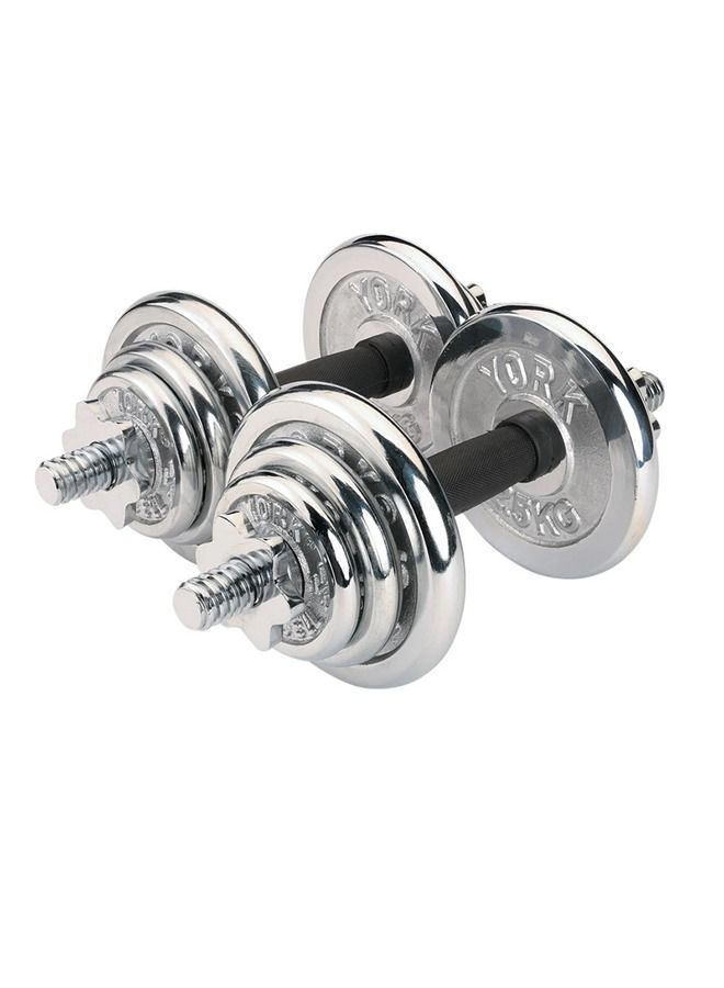 YORK Fitness 20 Kg Chrome Dumbbell Set