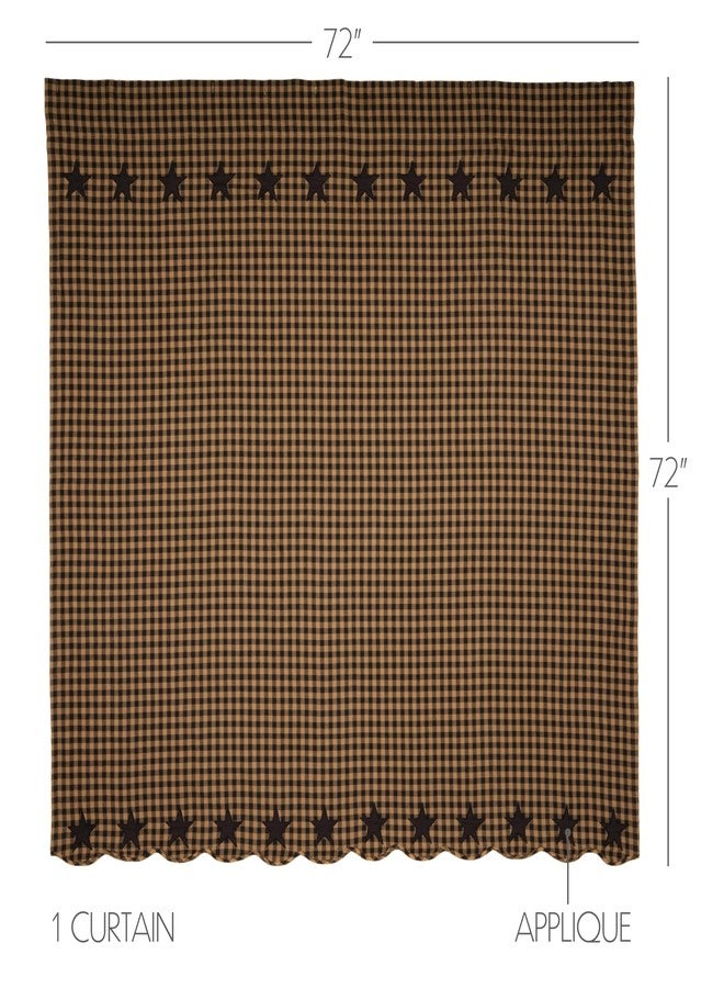 VHC Brands ماركات VHC، نجمة سوداء، قطن، 72x72، ستارة دش، سوداء - Image 3