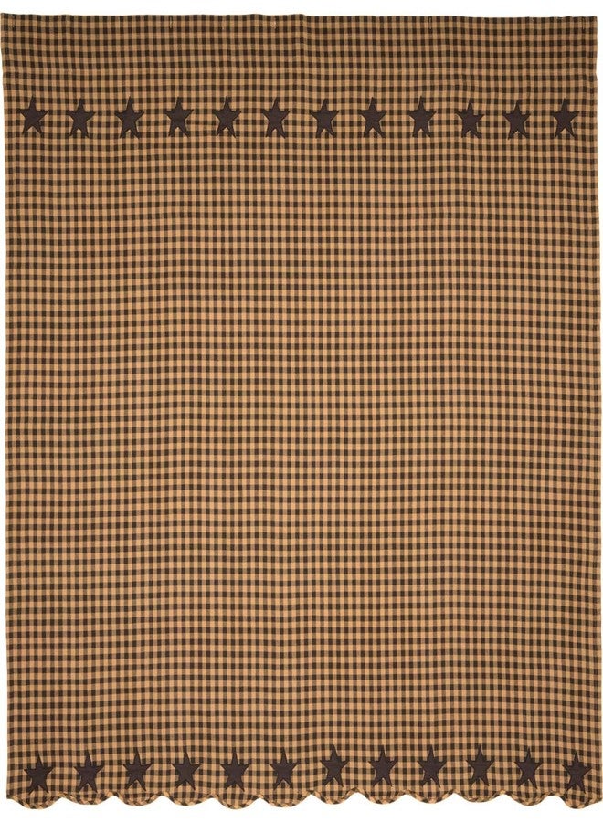 VHC Brands ماركات VHC، نجمة سوداء، قطن، 72x72، ستارة دش، سوداء - Image 1