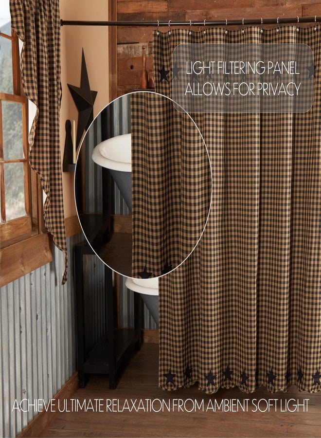 VHC Brands ماركات VHC، نجمة سوداء، قطن، 72x72، ستارة دش، سوداء - Image 4
