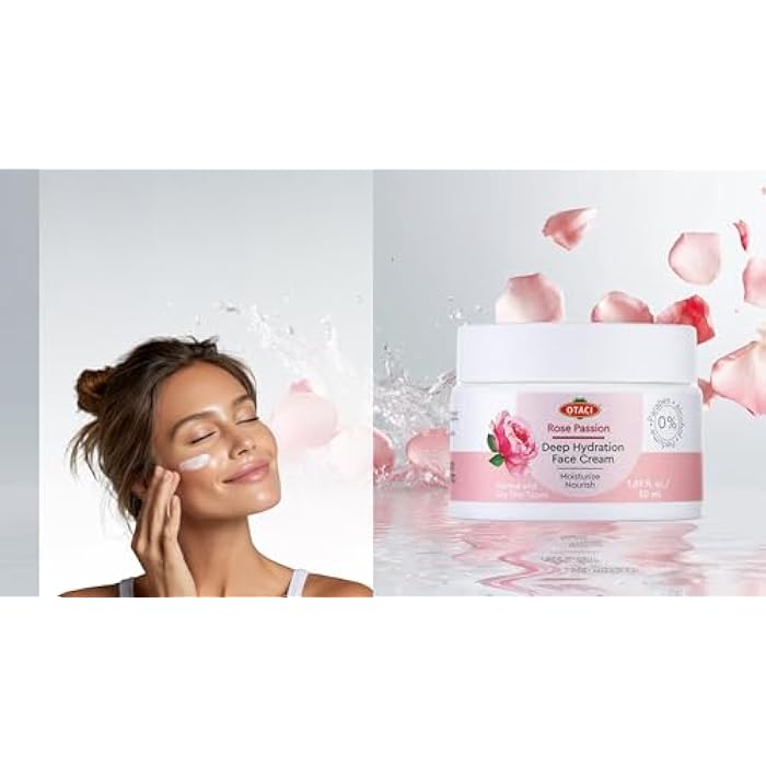 OTACI Rose-Infused Herbal Face Cream – Ultra-Nourishing Vegan Moisturizer for Deep Hydration, Smooth Texture & Radiant Glow (50 ml) - Image 4