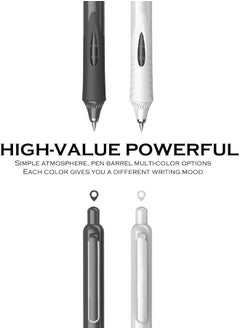 Royee 2 Piece 0.5mm Retractable Straight Liquid Neutral Gel Pens Black Ink with 4 Refills  - Image 3