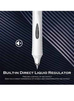 Royee 2 Piece 0.5mm Retractable Straight Liquid Neutral Gel Pens Black Ink with 4 Refills  - Image 2