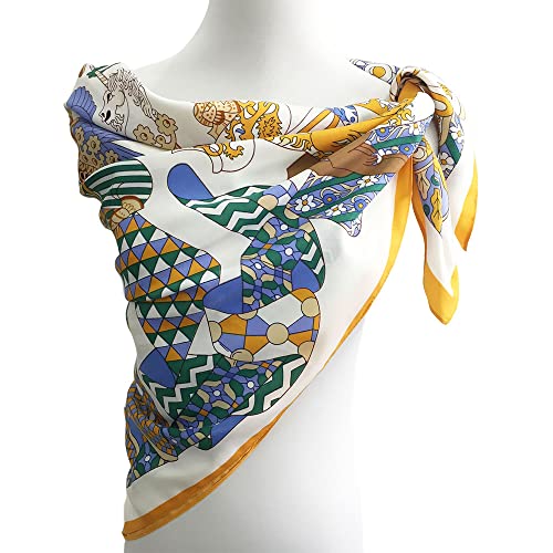 Julunar Silk Like Head Scarf for Women - Satin Large Hair Scarves - 35" Square Silk Hair Wrap for Sleeping with Gift Packed - Image 4