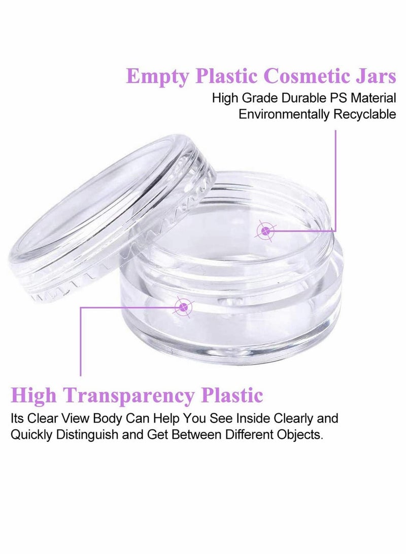 KASTWAVE 50 Pieces Small Clear Round Travel Sample Jar Pots 5g 5ml Small Sample Containers Plastic Jars for Women Creams Make-up Sample Containers - Image 2