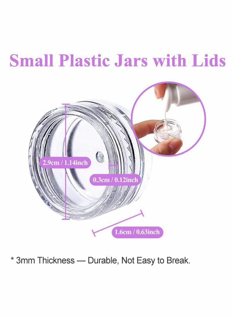 KASTWAVE 50 Pieces Small Clear Round Travel Sample Jar Pots 5g 5ml Small Sample Containers Plastic Jars for Women Creams Make-up Sample Containers - Image 5