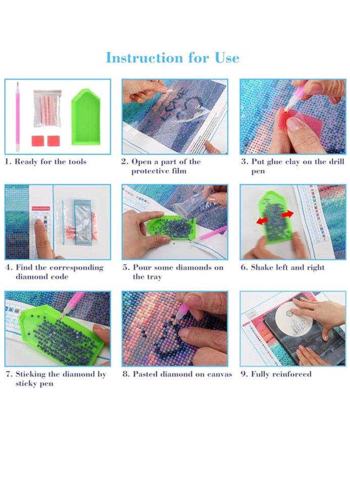 5D diamond painting set, round diamond art set for adults, DIY full diamond painting, suitable for home decoration, gifts - Image 3