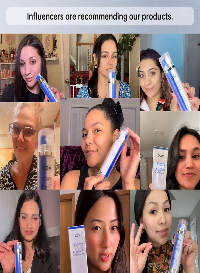 VGO Anti Aging Skin Care Set - Vitamin C & Retinol Serum for Face with Hyaluronic Acid, Niacinamide, and Retinol Anti Wrinkle and Firming 1.56oz - Image 5