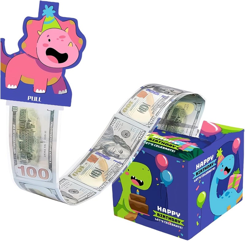 Mienocol 21th Birthday Money Box for Cash Gift,Dinosaur Pull Surprise Money Gift Box for Kids Birthday Presents,Birthday Gift Money Box Money Presentation Box Funny Money Gift for Cash Gifts Birthday - Image 1