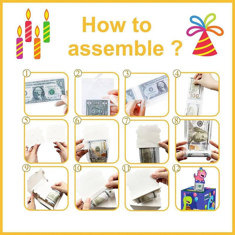 Mienocol 21th Birthday Money Box for Cash Gift,Dinosaur Pull Surprise Money Gift Box for Kids Birthday Presents,Birthday Gift Money Box Money Presentation Box Funny Money Gift for Cash Gifts Birthday - Image 4