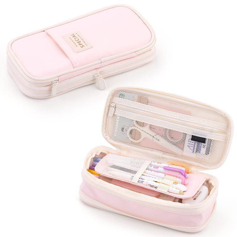 Macaron Color Canvas Pencil Case, Large Capacity, Retractable, Korean Style - Image 4
