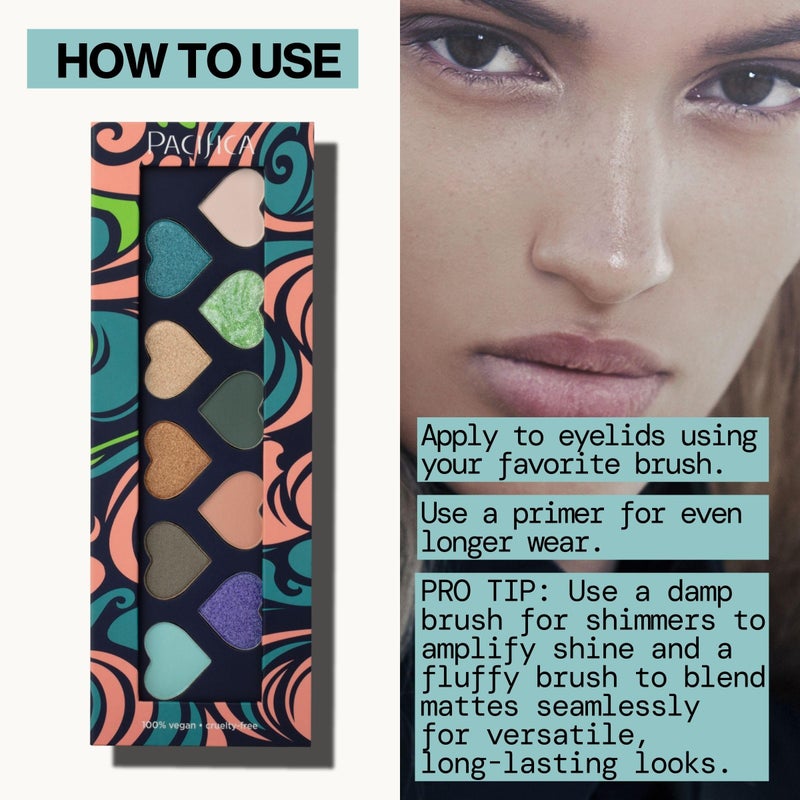 Pacifica Eyeshadow Palette â€“ Waikiki Mineral Eyeshadow, Blendable Shimmer & Matte Shades w/Velvet Matte, Shimmer & Metallic, Cocoa Butter Infused, Talc-Free, Vegan & Cruelty-Free, 0.24 oz 10 Shades - Image 5