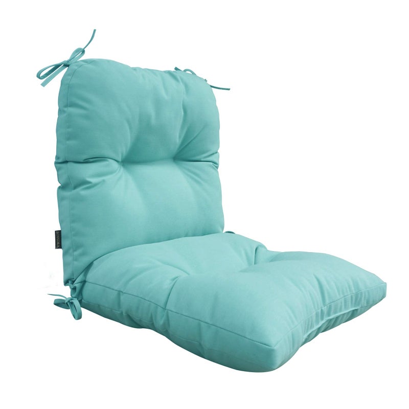 BOSSIMA Outdoor Indoor High Back Chair Tufted Cushions Comfort Replacement Patio Seating Cushions Light Blue
