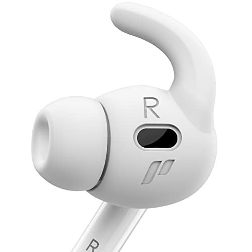 Proof Labs 4 Pairs for AirPods Pro 2 Ear Hooks Covers Added Storage Pouch Anti Slip Ear Tips Accessories Compatible with Apple AirPods Pro 2nd Generation White - Image 1