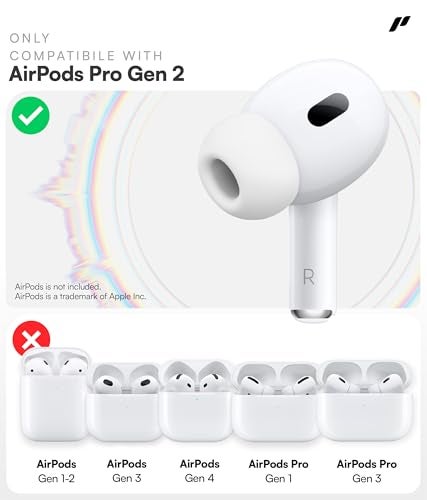 Proof Labs 4 Pairs for AirPods Pro 2 Ear Hooks Covers Added Storage Pouch Anti Slip Ear Tips Accessories Compatible with Apple AirPods Pro 2nd Generation White - Image 3