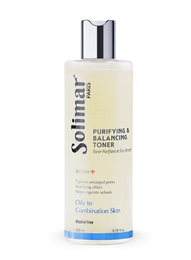 Solimar Paris Purifying & Balancing Leave-On Toner 200ml – Anti-Shine, Oil-Control Toner for Oily & Combination Skin, Refines Pores & Hydrates Lightly - Image 1